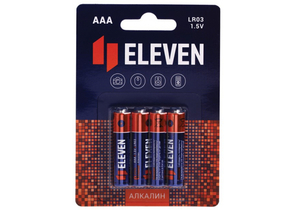 Батарейка щелочная Eleven, AAA, LR03, 1.5V, 4 шт.