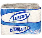 Бумага туалетная Luscan Standart, 12 рулонов, ширина 95 мм, серая