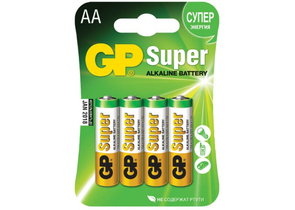 Батарейка щелочная GP Super, AA, LR6, 1.5V, 4 шт.
