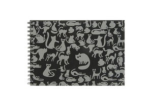 Блокнот для эскизов (скетчбук) на гребне «Лилия Холдинг», А4 (210×297 мм), 40 л., бумага черная тонированная, «Ночные коты»