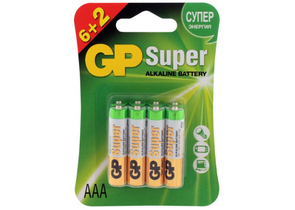 Батарейка щелочная GP Super, AAA, LR03, 1.5V, 8 шт.
