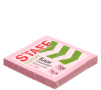 Бумага для заметок с липким краем Staff Everyday, 76×76 мм, 1 блок×100 л., розовая