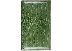 Визитница из натуральной кожи «Кинг» 4333, 115×185 мм, 3 кармана, 18 листов, рифленая зеленая