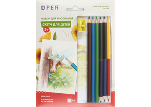 Набор для рисования «Скетч для раскрашивания цветными карандашами», А5 (21×14,8 см), 1 л., «В ромашках», RPSK-0028