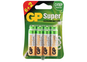 Батарейка щелочная GP Super, AA, LR6, 1.5V, 8 шт.
