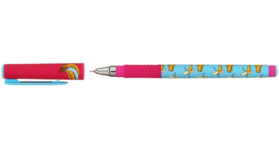 Ручка шариковая Lorex Double Soft с рисунком Banana, стержень синий