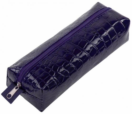 Пенал-косметичка Brauberg Ultra 200×60×40 мм, рифление «под крокодиловую кожу», Ultra Purple