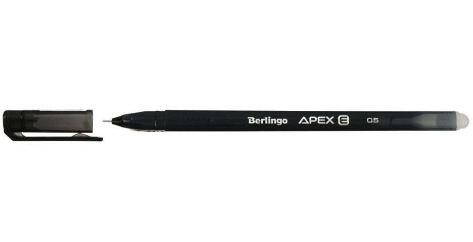 Ручка гелевая одноразовая Berlingo Apex E «Пиши-стирай» корпус черный, стержень черный
