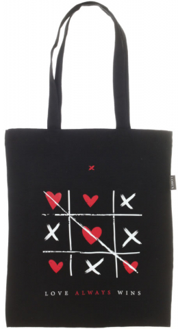 Шопер (сумка) Lorex Cotton с принтом 330×400 мм, Love Wins, черный