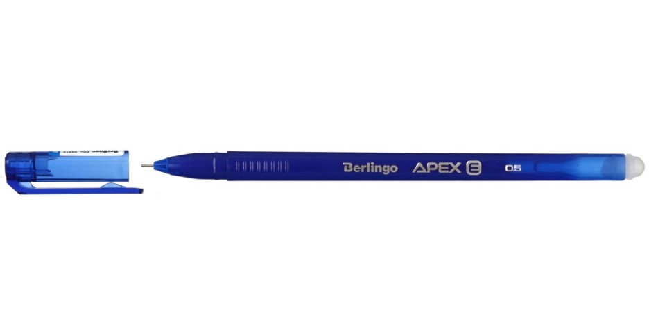 Ручка гелевая одноразовая Berlingo Apex E «Пиши-стирай» корпус синий, стержень синий