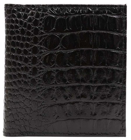 Визитница из натуральной кожи «Кинг» 4327 115×125 мм, 2 кармана, 18 листов, рифленая, черная
