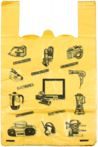 Пакет-майка A.D.M (упаковка) 41+18×66 см, 20 мкм, «Техника», 50 шт., желтый