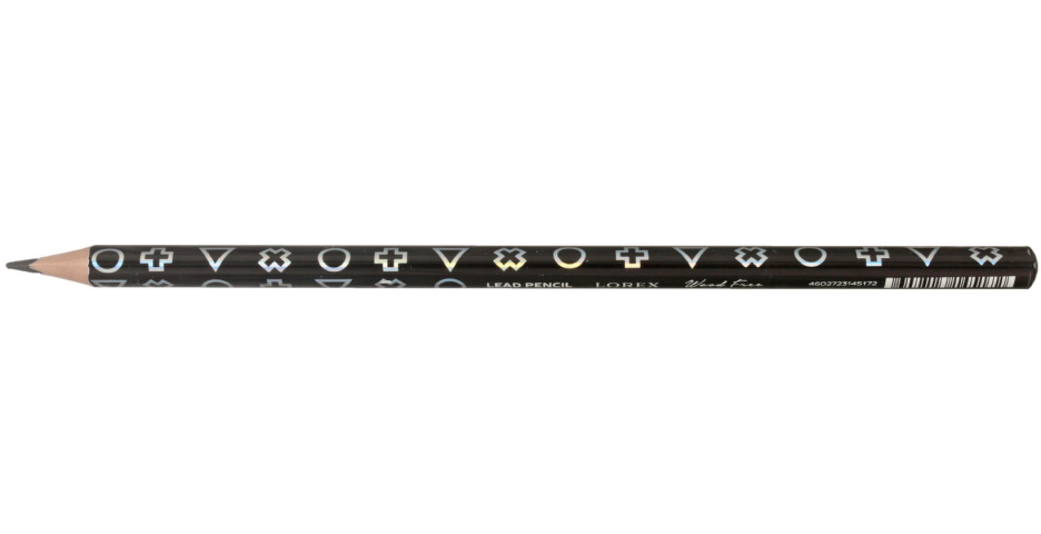 Карандаш чернографитный Lorex Wood Free твердость грифеля ТМ, без ластика, с декоративным наконечником, Mindbending