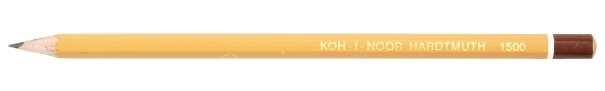 Карандаш чернографитный Koh-I-Noor 1500 твердость грифеля 9Т, корпус желтый, с декоративным наконечником