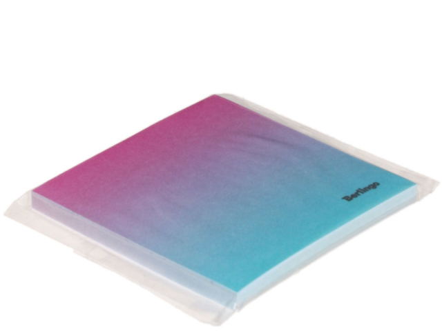 Бумага для заметок с липким краем Berlingo Ultra Sticky. Radiance 75×75 мм, 1 блок×50 л., розовый/голубой градиент
