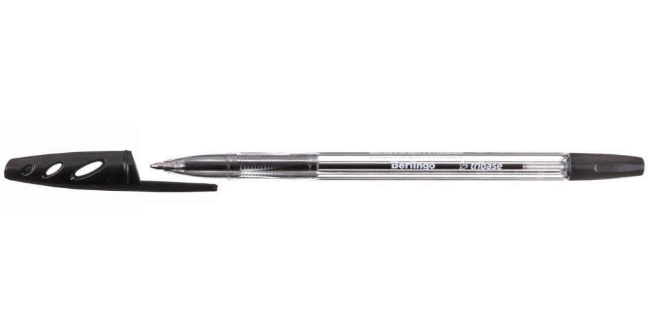 Ручка шариковая Berlingo Tribase корпус прозрачный, стержень черный