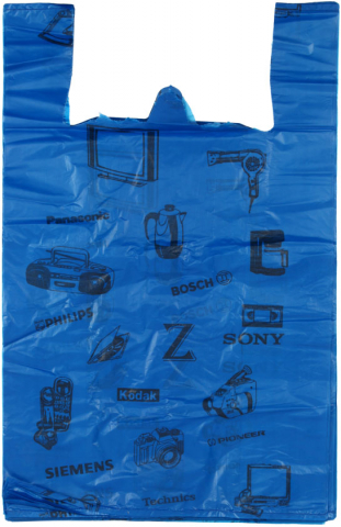 Пакет-майка A.D.M (упаковка) 43+20×69 см, 20 мкм, «Техника», 50 шт., синий