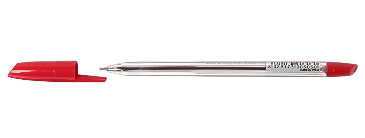 Ручка шариковая Linc Corona Plus корпус прозрачный, стержень красный