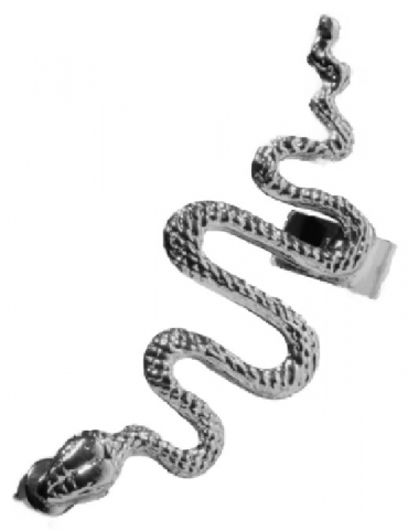 Серьга «Кафф. Змея анаконда» 5 см, серебристая