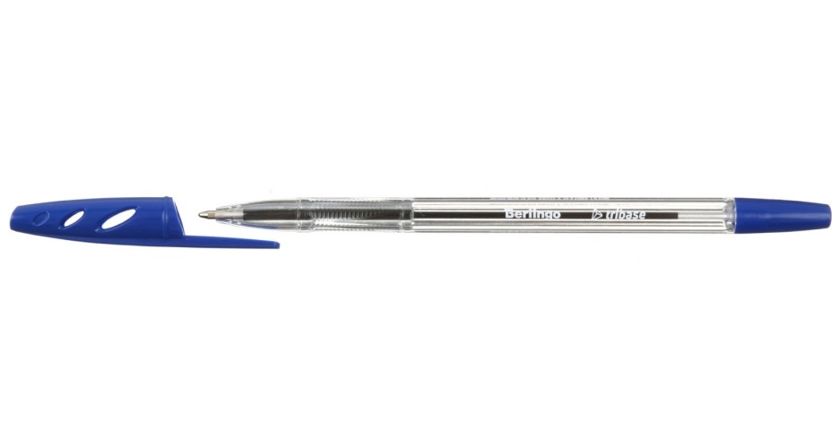 Ручка шариковая Berlingo Tribase корпус прозрачный, стержень синий