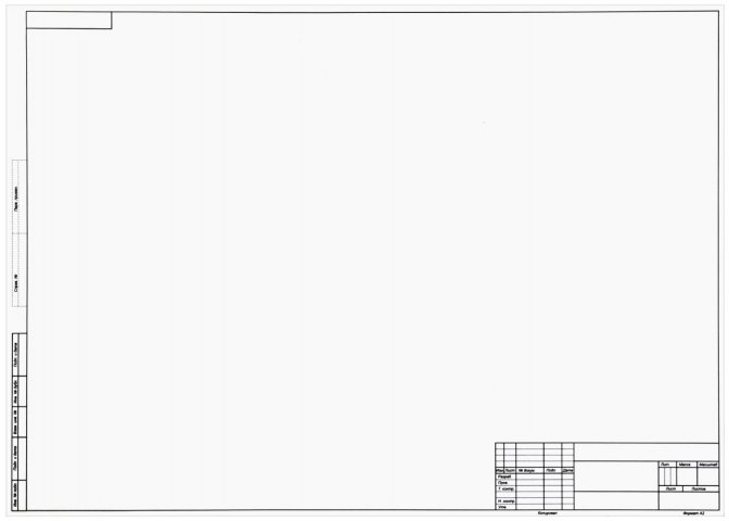 Форматка чертежная «Полиграфкомбинат» А2 (420×594 мм) + штамп, горизонтальная