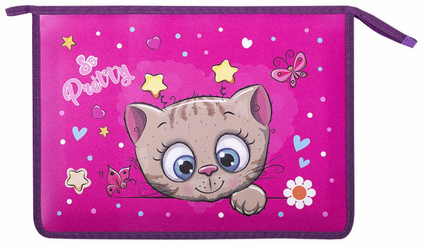 Папка для тетрадей на молнии «Юнландия» А4 33×23×5,5 см, Pretty Kitty